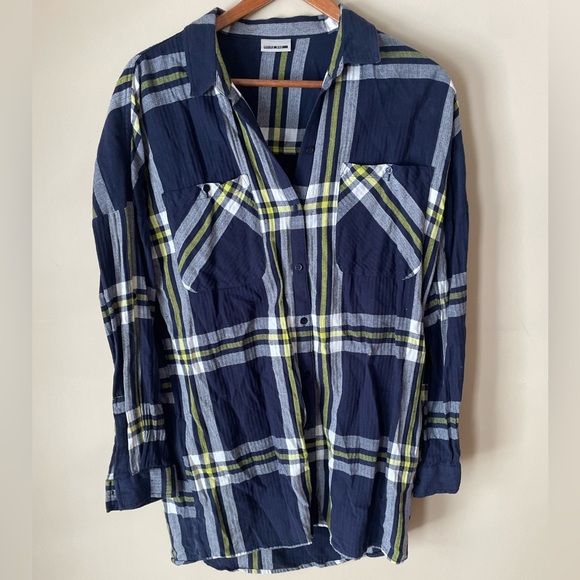 Vera Moda Noisy May Plaid Button Up Shirt Size Medium - Picture 1 of 8